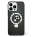 Pouzdro pro iPhone 15 Karl Lagerfeld KLHMP15SHMRSKCK Ring Stand MagSafe