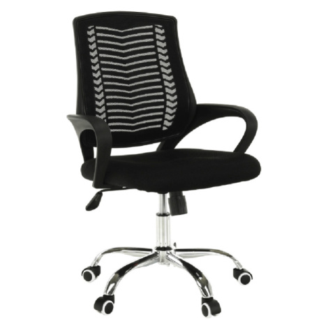 TEMPO KONDELA Kancelářská židle, černá/chrom, IMELA TYP 2
