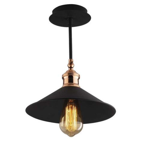 Černé stropní svítidlo s kovovým stínidlem ø 24 cm Berceste – Opviq lights