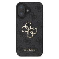 Zadní kryt Guess PU 4G Metal Logo pro Apple iPhone 16 Plus, šedá