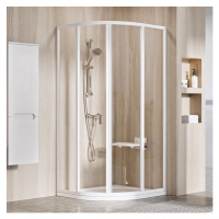 Ravak Supernova SKCP4-80 195 bílá+transparent, čtvrtkruhový sprchový kout 80 x 80 cm - rám BÍLÝ,