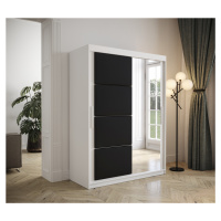 Šatní skříň Abi Tapi 2 Barva korpusu: Bílá, Rozměry: 150 cm, Dveře: Černá koženka