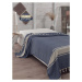 Tmavě modrý bavlněný přehoz přes postel Elmas Dark Blue, 200 x 240 cm
