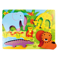 Bigjigs Toys Dřevěné vkládací puzzle - Safari