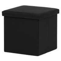 Taburet s úložným prostorem, černá, 38 x 38 x 38 cm