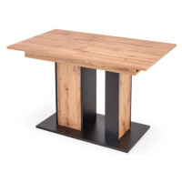 Jídelní stůl Lomi rozkládací 130-175x76x85 cm (dub wotan, černá)