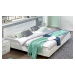 Manželská postel 160x200 cm v alpské bílé barvě s dekorativním sklem typ 351 KN809