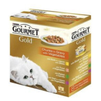 Gourmet Gold Mltp konz. kočka kousky ve šť.zelen.8x85g + Množstevní sleva sleva 15%