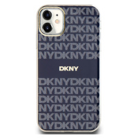 Zadní kryt DKNY PC/TPU Repeat Pattern Tonal Stripe Magsafe pro Apple iPhone 11, modrá