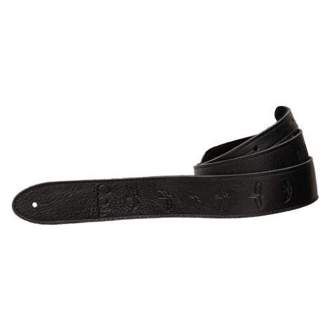 PRS 2" Leather Strap, Embossed Birds, Black