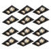 Sada 12 zapuštěných bodových světel černá AR111 nastavitelná 2-světelná - Oneon