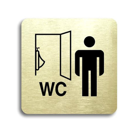 Accept Piktogram "WC muži pisoár" (80 × 80 mm) (zlatá tabulka - černý tisk bez rámečku)