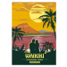 Ilustrace Waikiki island of O ahu Retro, VectorUp, (30 x 40 cm)