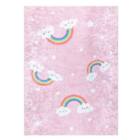 Dywany Łuszczów Dětský kusový koberec Junior 52063.802 Rainbow pink - 80x150 cm