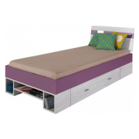Dětská postel delbert 90x200cm - borovice/fialová