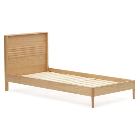 Jednolůžková postel z dubového dřeva s roštem v přírodní barvě 90x200 cm Lenon – Kave Home