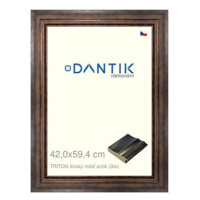 DANTIK rámeček 42 × 59,4, TRITON široký měď antik plexi čiré