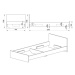 Dřevěná postel Arkadia 90x200 cm, dub sonoma, bez matrace
