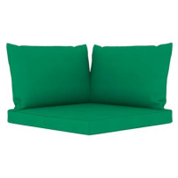 SHUMEE Podušky na pohovku z palet 3 ks, 6 × 60 × 60 cm, zelená