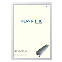 DANTIK rámeček 42 × 59,4, ALU profil 7005 Stříbrný matný plexi čiré