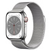 Apple Watch Series 8 41mm Cellular Stříbrný nerez se stříbrným milánským tahem