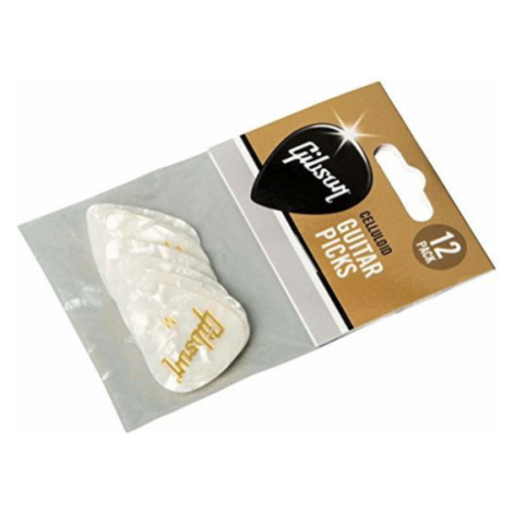 Gibson Pearloid White Picks 12 Pack Heavy