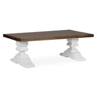 Estila Luxusní rustikální konferenční stolek Blanc v bílo-hnědém provedení z masivního dřeva min
