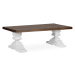 Estila Luxusní rustikální konferenční stolek Blanc v bílo-hnědém provedení z masivního dřeva min