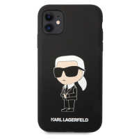 Zadní kryt Karl Lagerfeld Liquid Silicone Ikonik NFT pro Apple iPhone 11, černá