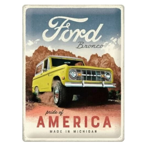 Plechová cedule Ford - Bronco - Pride of America, (30 x 40 cm) POSTERSHOP