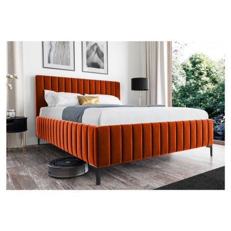 Eka Čalouněná postel INTIMA+ 180x200 cm Barva látky Trinity: (2317) Oranžová, Úložný prostor: S 