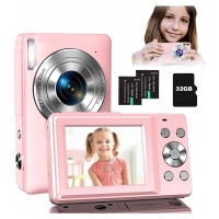 Digitální Fotoaparát Hd 1080P 44 Mp S 16X Zoomem Růžový
