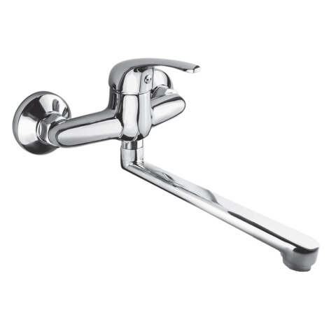 Mereo Dřezová nástěnná baterie, Lila, 150 mm, s ramínkem plochým rovným 210 mm, chrom CBEE302