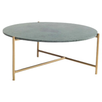 Mramorový kulatý konferenční stolek v zeleno-zlaté barvě ø 80 cm Morgans – Really Nice Things