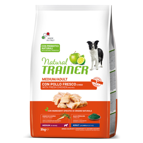 Natural Trainer Medium Adult kuřecí a rýže - výhodné balení: 2 x 3 kg