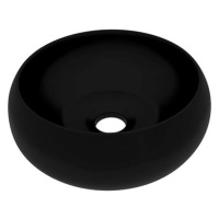 SHUMEE Luxusní kulaté keramické umyvadlo 40 × 15 cm matné černé