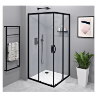 SIGMA SIMPLY BLACK čtvercový sprchový kout 900x900 mm, rohový vstup, čiré sklo GS2190BGS2190B