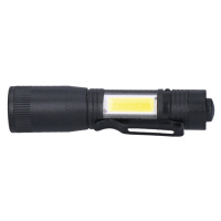 SOLIGHT WL115 LED kovová svítlna 3W + COB, 150 + 60lm, AA, černá