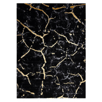 Dywany Łuszczów Kusový koberec Gloss 410A 86 3D mramor black/gold - 240x330 cm