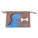 Kosmetická taštička Dino World, Hnědá, modrý T-rex | 0412308_A