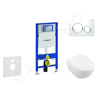 GEBERIT Duofix Modul pro závěsné WC s tlačítkem Sigma20, bílá/lesklý chrom + Villeroy Boch WC a 