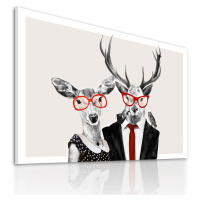 Obraz na plátně MR. and MRS. DEER B různé rozměry Ludesign ludesign obrazy: 100x70 cm