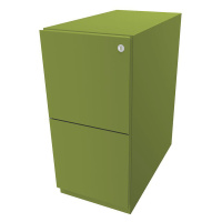 BISLEY Pojízdný kontejner Note™, se 2 kartotékami pro závěsné složky, v x š 645 x 300 mm, zelená