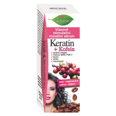 BIONE COSMETICS Bio Keratin a Kofein Vlasové stimulační masážní sérum 215 ml