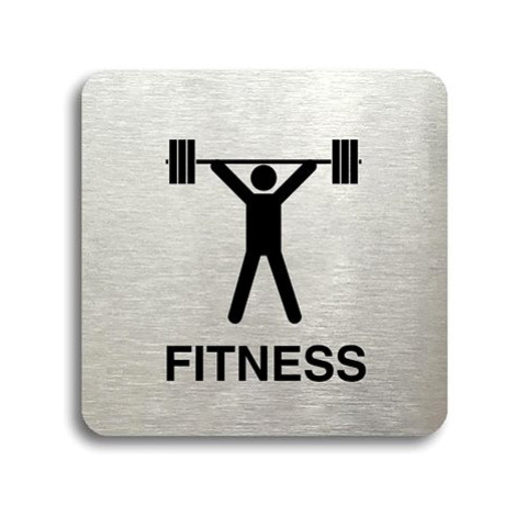 Accept Piktogram "fitness III" (80 × 80 mm) (stříbrná tabulka - černý tisk bez rámečku)