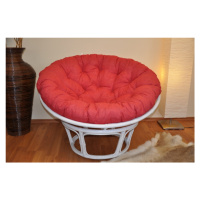 Papasan DIAS — ratan, látka, ⌀115 cm, bílá / více barev Vínový melír