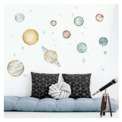 Samolepka na zeď do dětského pokoje Planety Velikost: XL Yokodesign
