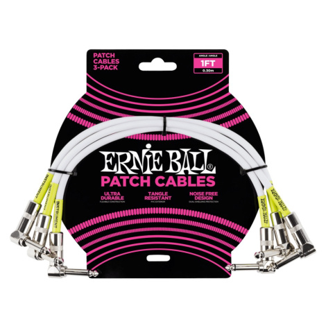 Ernie Ball 1' Patch Cable White - 3 Pack