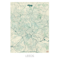 Mapa Leeds, Hubert Roguski, 30 × 40 cm