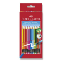 Pastelky Faber Castell šestihranná s barevnou pryží 12ks Faber-Castell